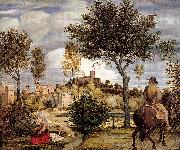 Olivier, Woldemar Friedrich Ideal Landscape with Horseman Sweden oil painting artist